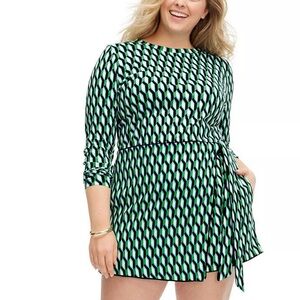 Women's Side Wrap Arrow Geo Green Mini Skort - Dvf For Target XL